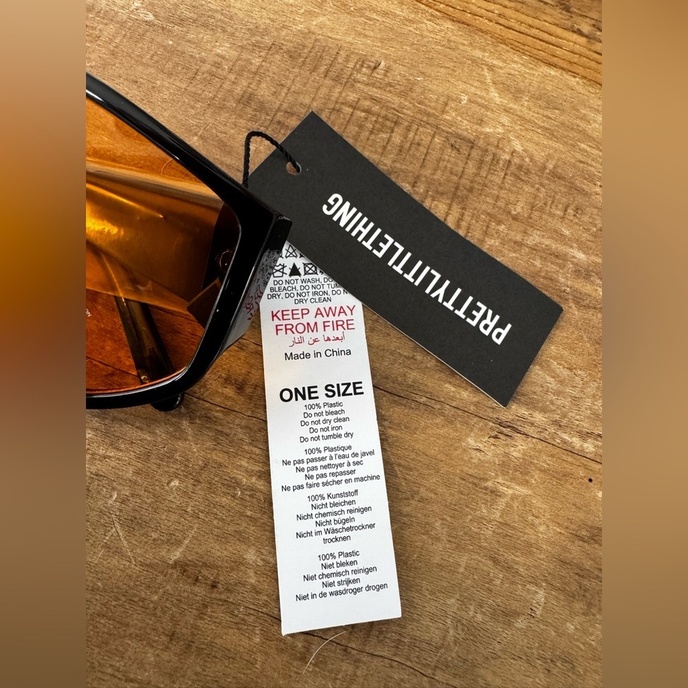 NEW PrettyLittleThing Black With Orange Lens Oversized Visor Sunglasses UVA/UVB - Picture 7 of 11